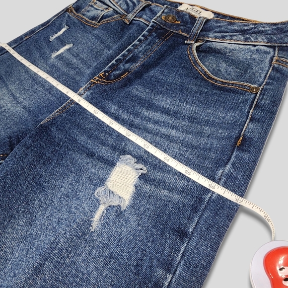 Angel Designed in Los Angeles Size 7 Skinny Jeans, Dark Wash Distressed Denim - Picture 11 of 14